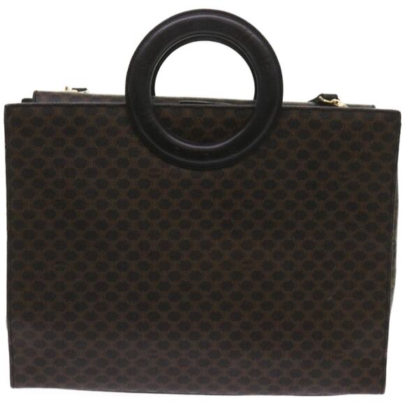 CELINE Macadam Canvas Hand Bag Pvc Black - Picture 2 of 12